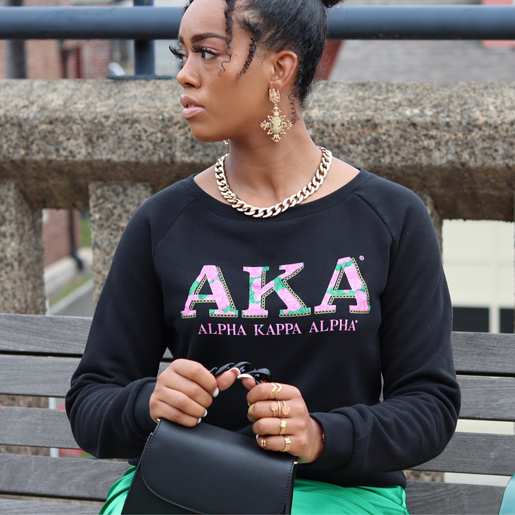 AKA Roses Ivies and Links Sweatshirt In Black