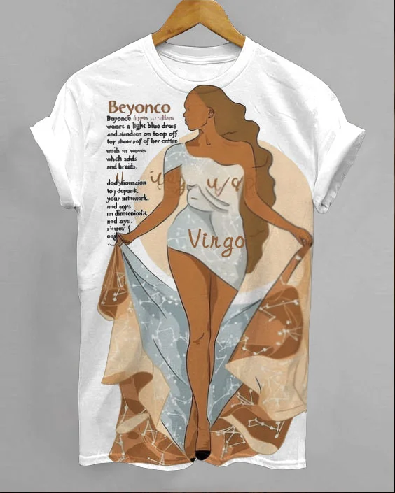 Virgo Fashion Colorful Print Unisex Short Sleeve Tshirt