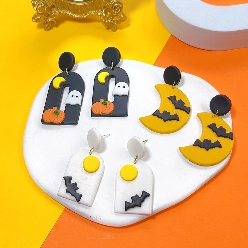 1 Pair Streetwear Halloween Pattern Soft Clay Drop Earrings