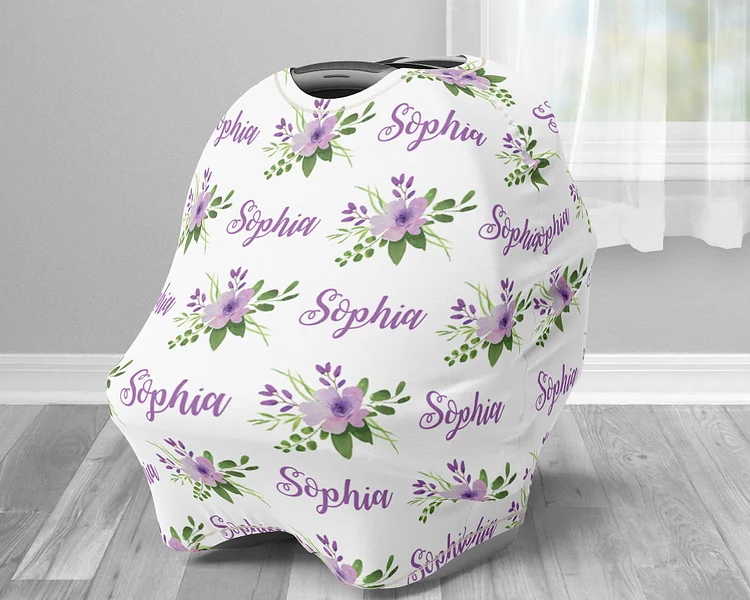 Personalized Flower Baby Car Seat Canopy| Canopyl142