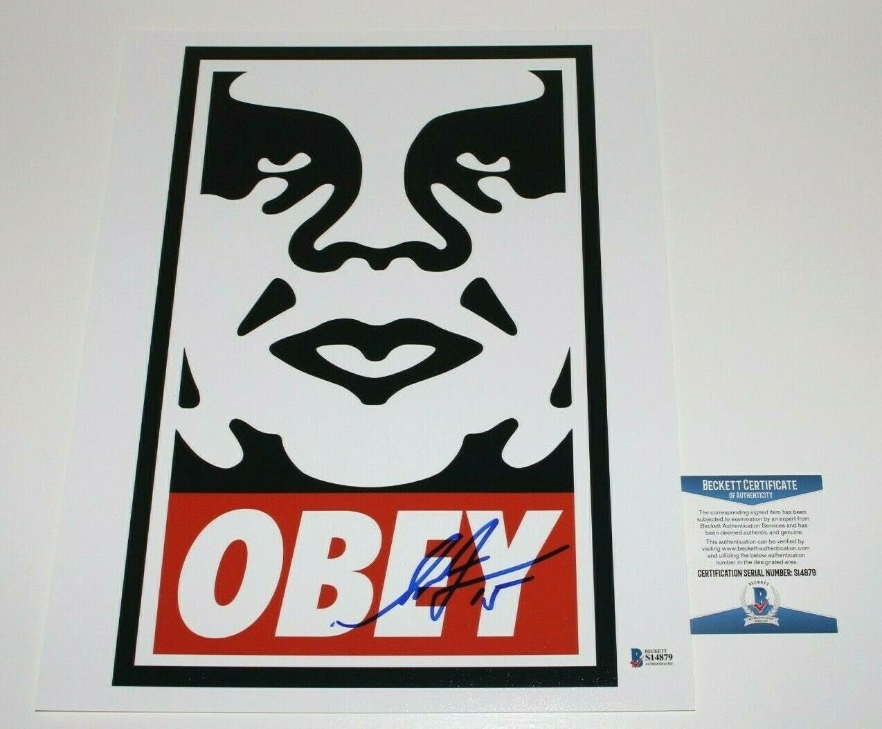 SHEPARD FAIREY ARTIST SIGNED CLASSIC LOGO 11X14 Photo Poster painting PRINT BECKETT COA OBEY