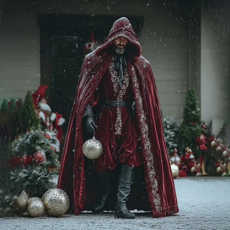 Men's Christmas Robe-style Hooded Cloak