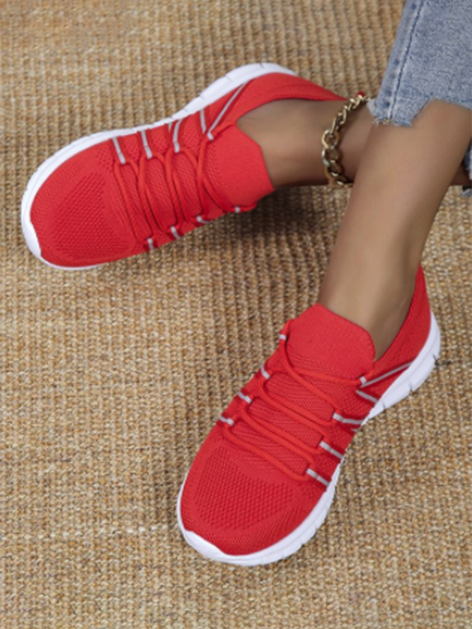 Contrasting Rope And Lightweight Fly-knit Sneakers CS54- Fabulory
