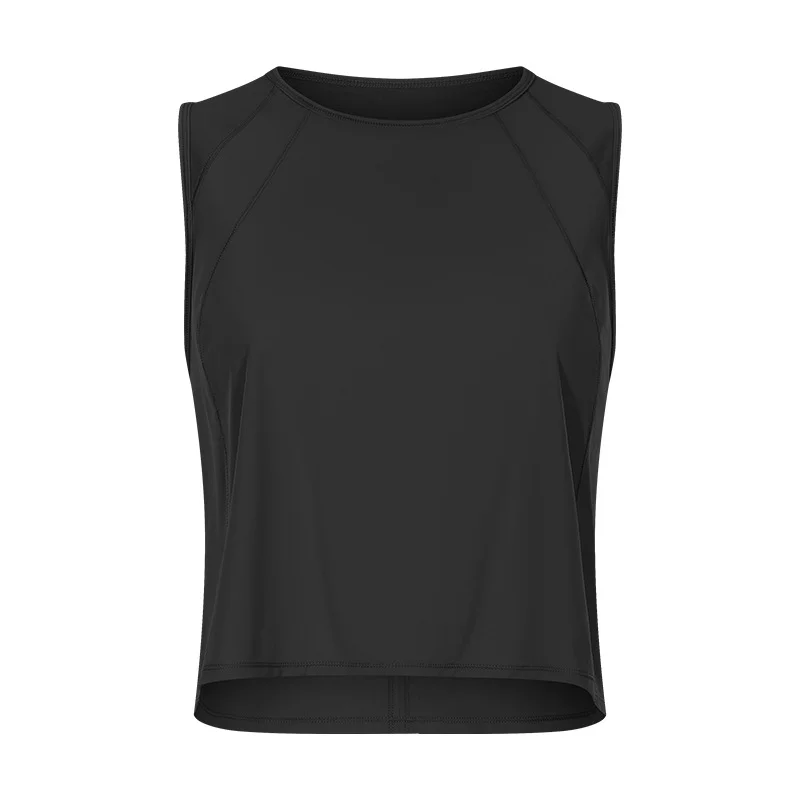 Sleeveless short back hollow-out quick-drying top