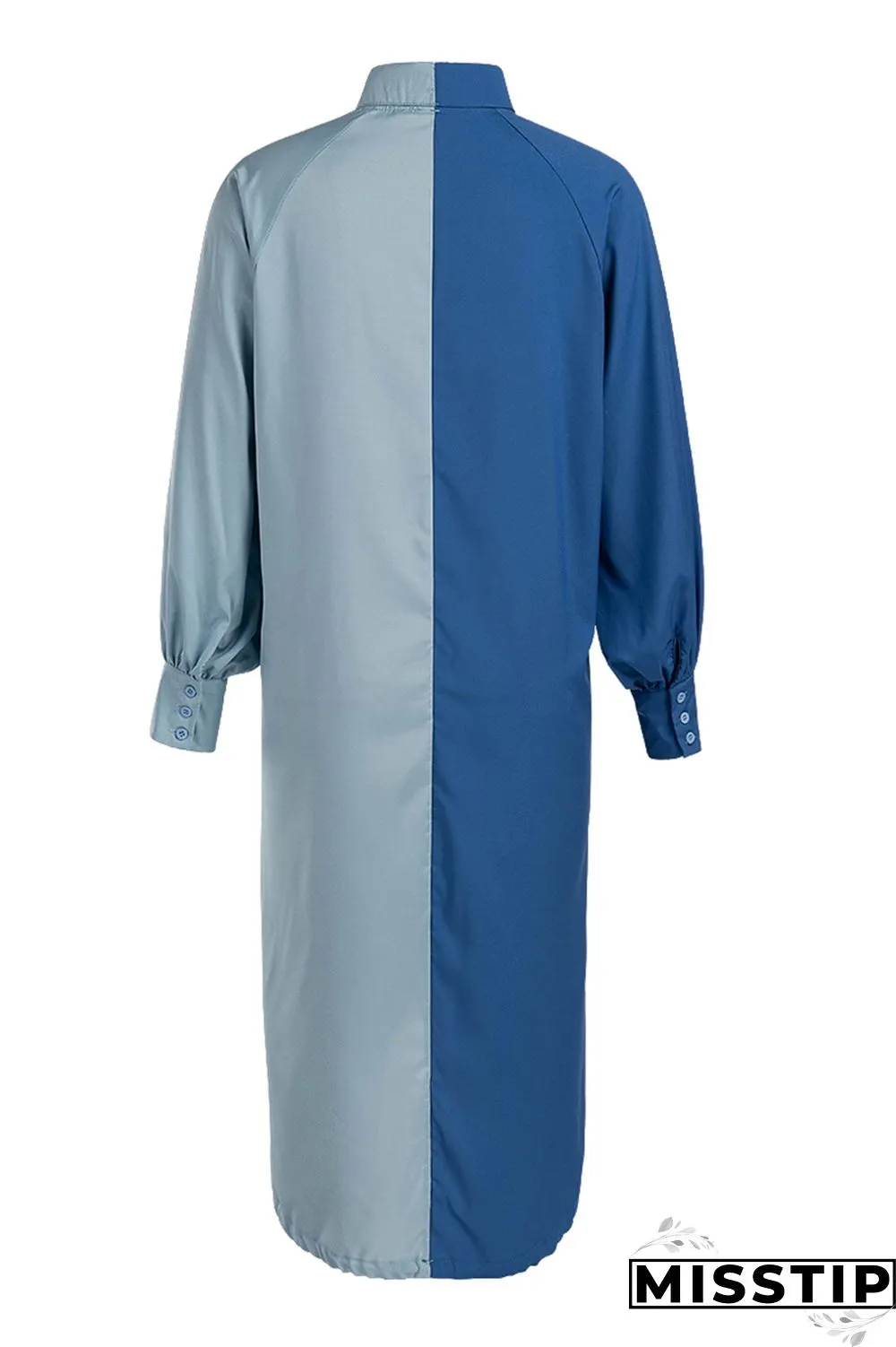 Grey Fashion Casual Plus Size Solid Patchwork Asymmetrical Turndown Collar Shirt Dress