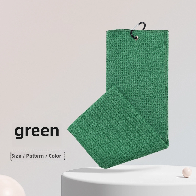 Golf Towel Tri-fold Sports Microfiber Waffle Ball Towel Pineapple Plaid Printed Embroidered Logo