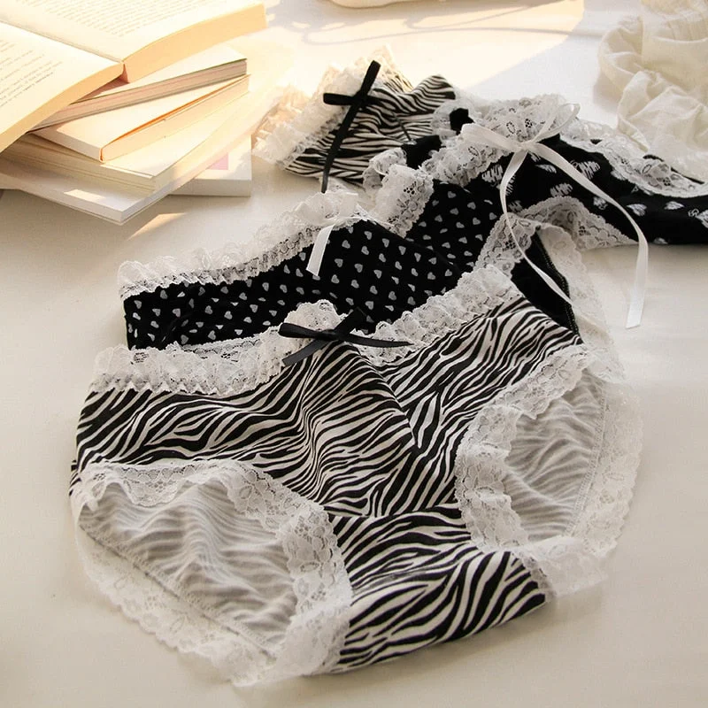 Women's Cotton Underwear Sexy Lace Panties Fashion Leopard Print Traceless Briefs  Waist Comfort Underpants Female Lingerie