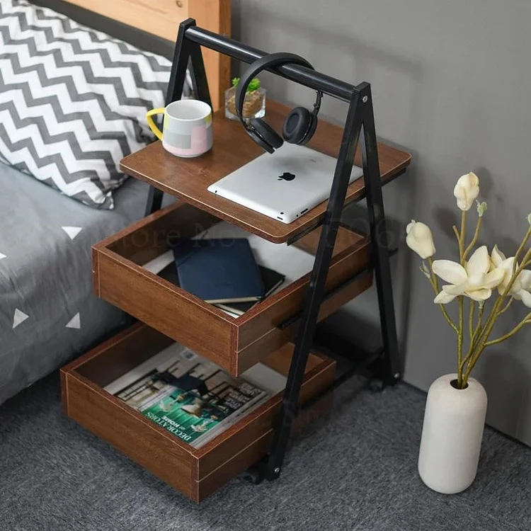Simple Mobile With Locker Side Corner Table Small Coffee Table Sofa Side Table Lazy Bedside Table