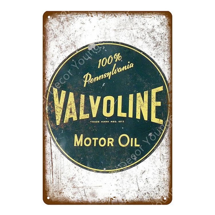 Huile moteur Valvoline - Enseigne Vintage Métallique/enseignes en bois - 20*30cm/30*40cm