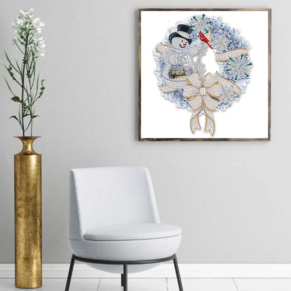 Diamond Painting - Partial Special Shaped Drill - Christmas Wreath(30*30cm)