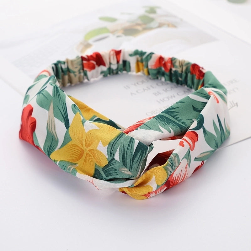 Women’s Lady Polka Dots Flower Cloth Hair Band