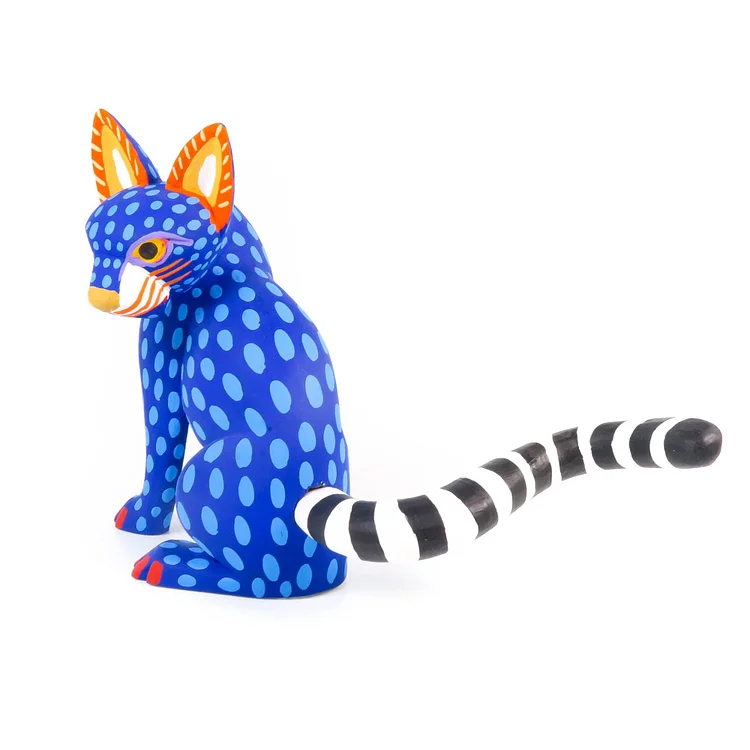Blue Cat - Oaxacan Alebrije Wood Carving