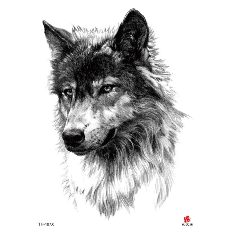 Waterproof Temporary Tattoo Sticker Lion King Clock Tiger Pattern Fake Tatto Black Body Art for Women Men Tattoo Sticker