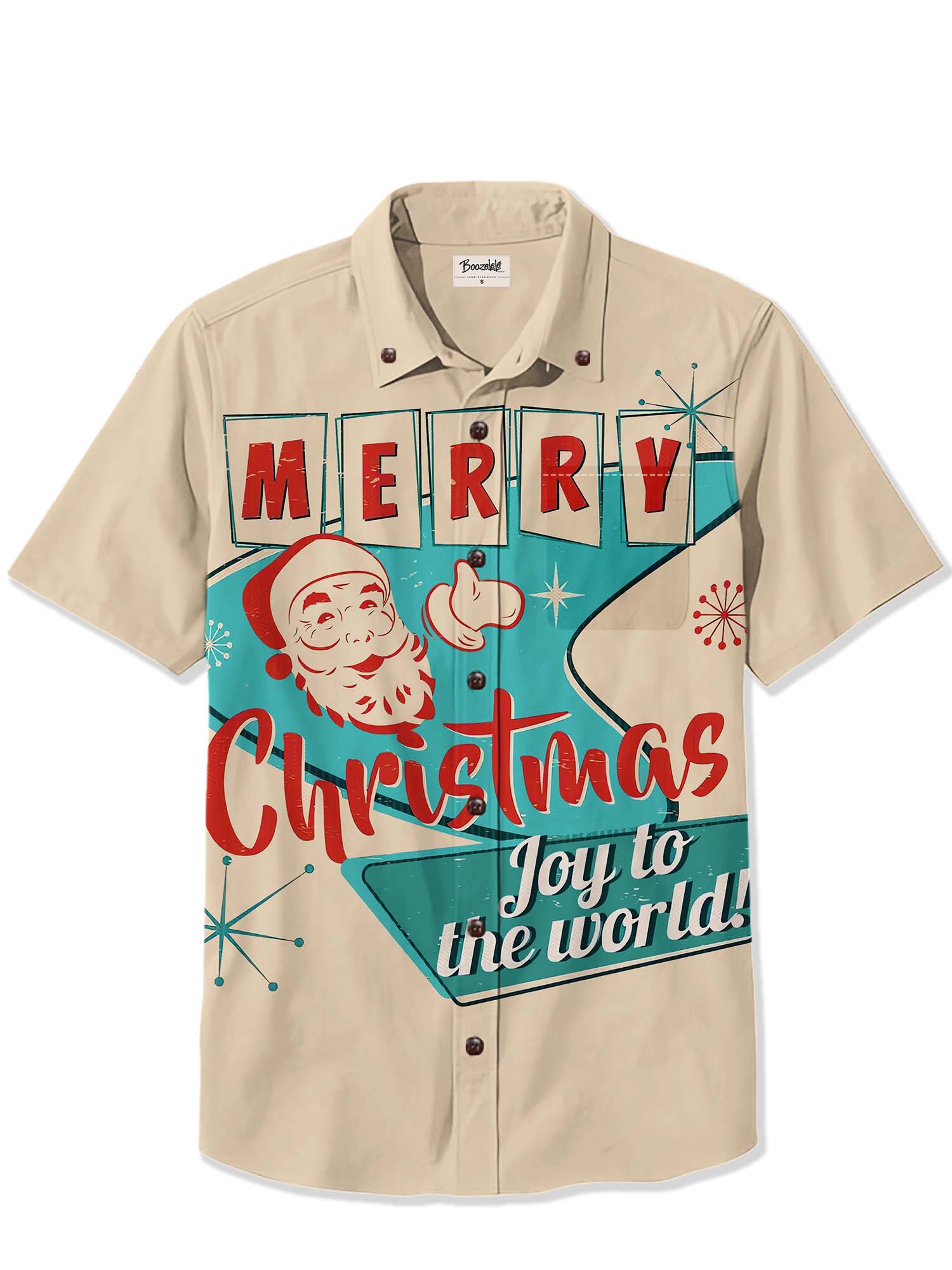 Vintage Atomic Christmas Santa  - 100% Cotton Shirt