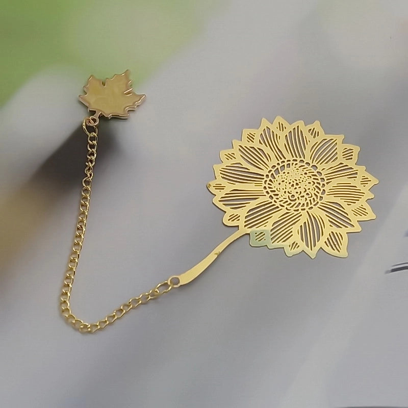 Fashion Brass Gift Hollow Tassel Bookmark