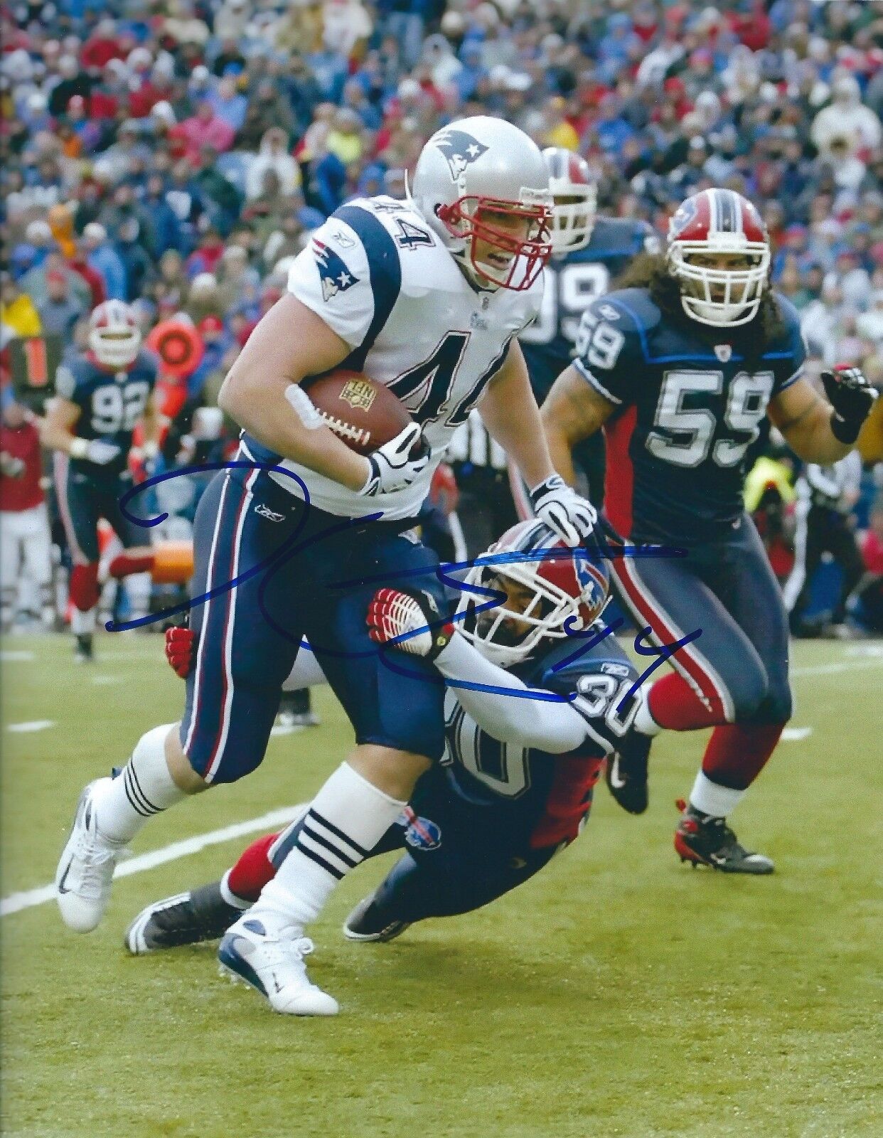 Autographed HEATH EVANS New England Patriots 8x10 Photo Poster painting w/COA