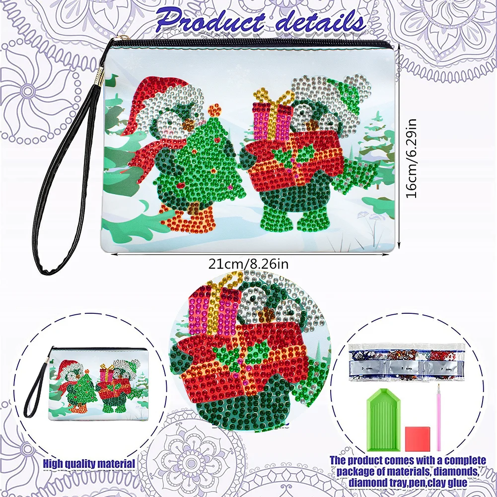 Christmas Special Shape DIY Diamond Painting Bag PU Leather