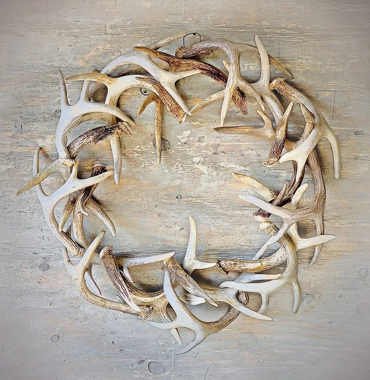 Rustic Farmhouse Antler Wreath