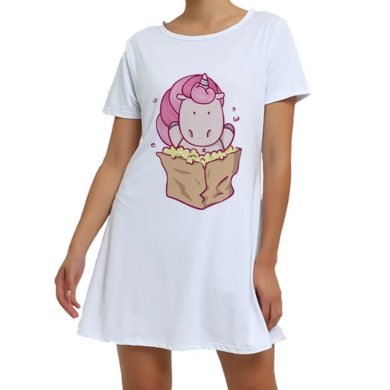 White Unicorn Pajamas Animal Pajamas Winter Nightie Stitch Unicornio Sexy Sleepwear For Women Adults S M L XL XXL