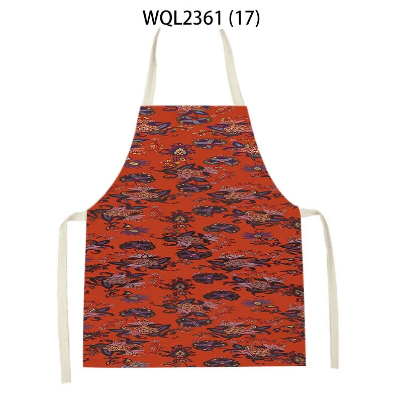 Linen Kitchen Apron - Plant Floral letclo 