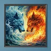 Diamond Painting-DIY Full Round Drill Color Wolf(40*40 CM)