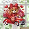 Valentine Day 2D Flat DIY Diamond Art Pendant Diamond Painting Crafts Set (Bear)