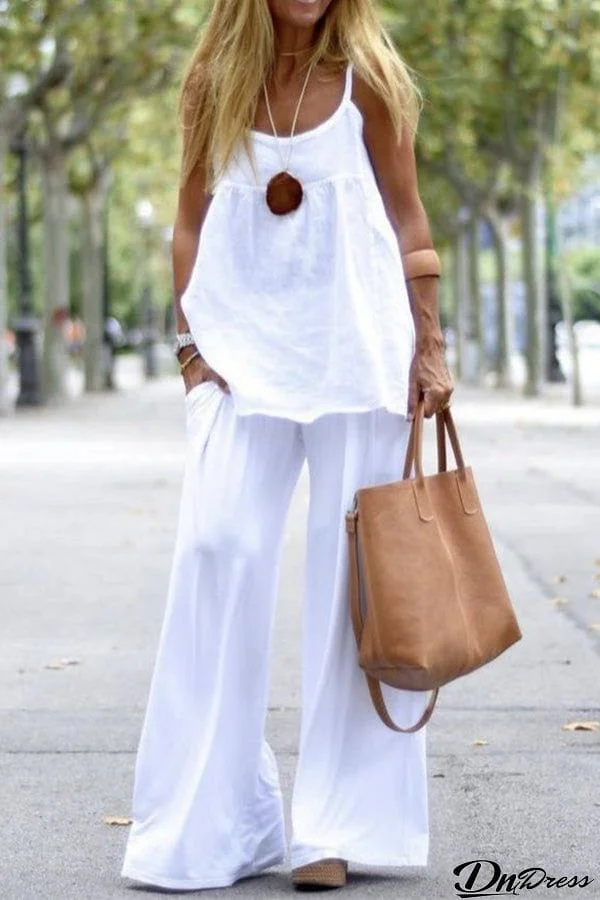 2 Piece Solid Color Vest