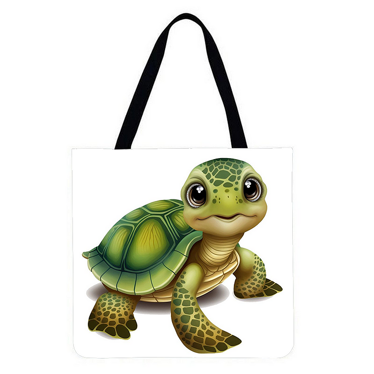 Turtle - Linen Tote Bag