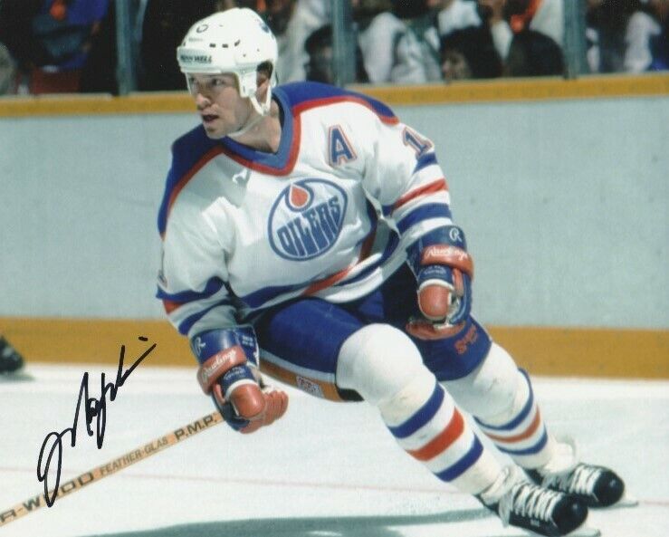 VINTAGE MARK MESSIER SIGNED EDMONTON OILERS 8x10 Photo Poster painting #1 Autograph