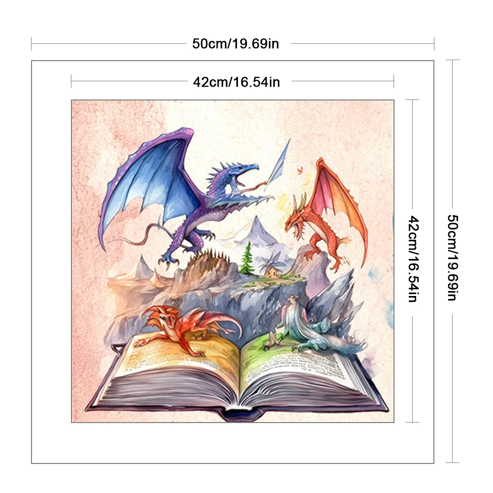 DIY Stamped Cross Stitch 11CT Full Embroidery 50*50cm - Magic Book