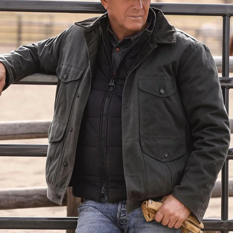 Western Retro Solid Color Pocket Single Breasted Jacket