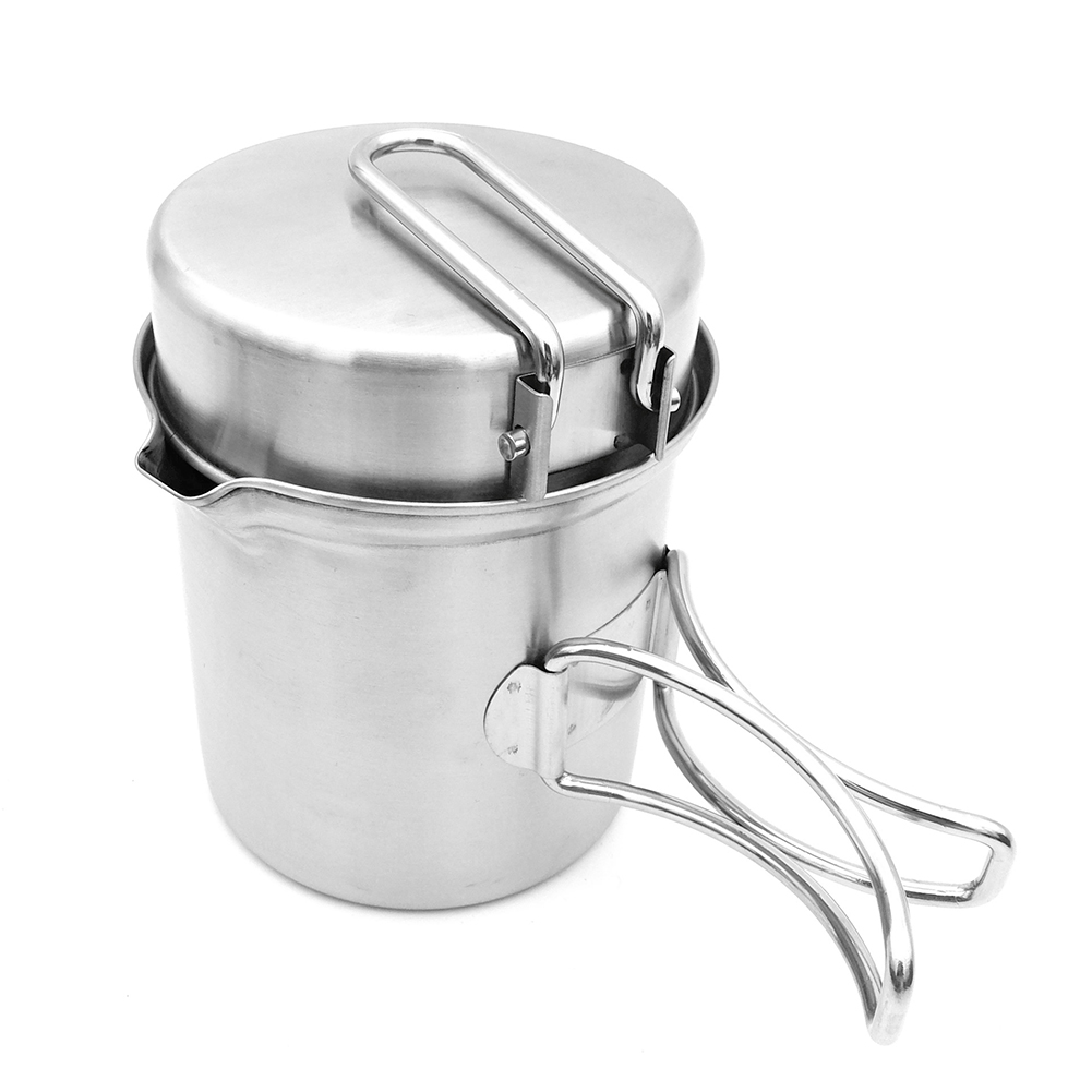 

2pcs/Set Foldable Portable Camping Cooking Kettle+Storage Bag Outdoor Pots, 501 Original