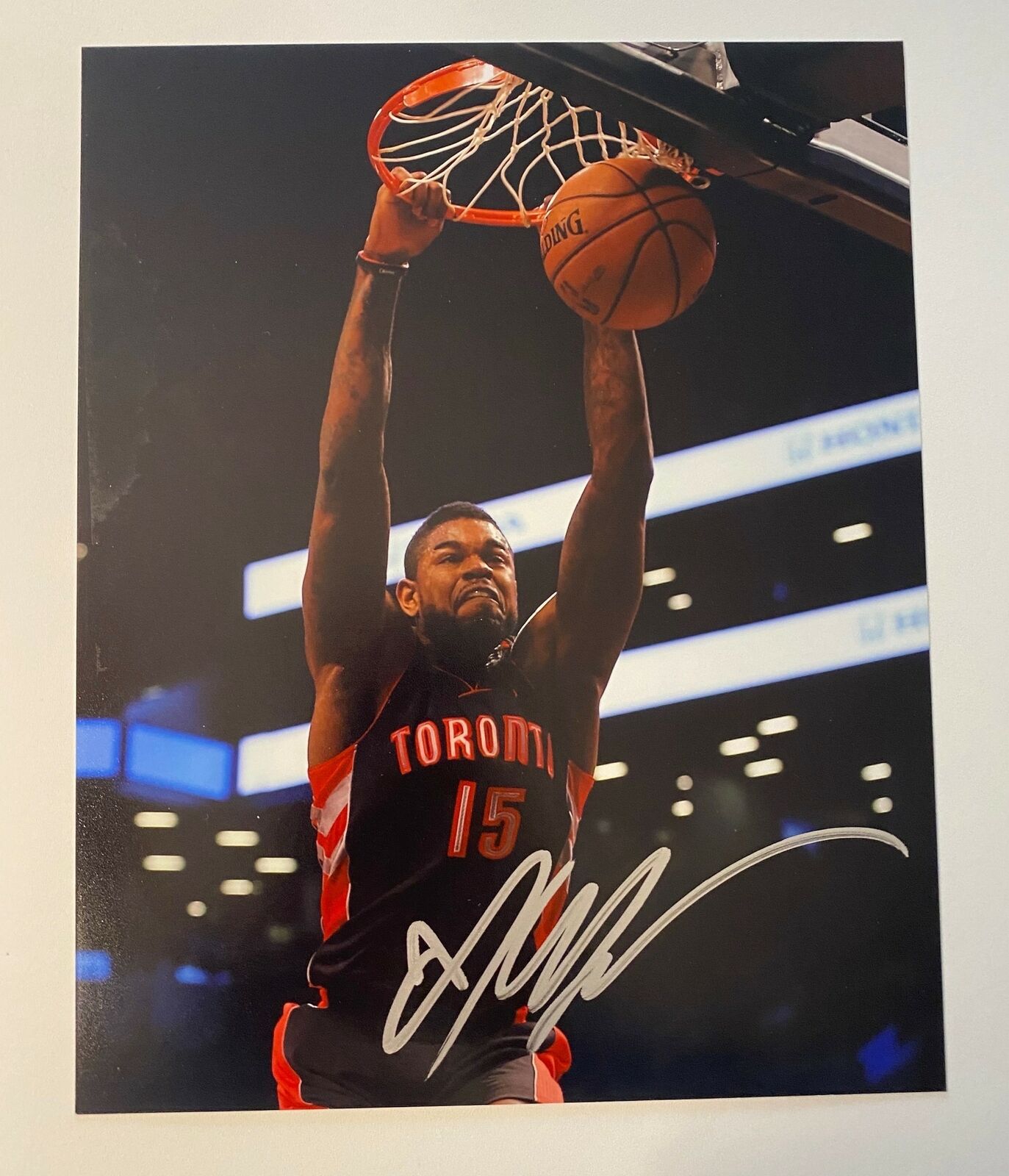 Amir Johnson Signed 8x10 Photo Poster painting Toronto Raptors  SHIP Autograph Auto