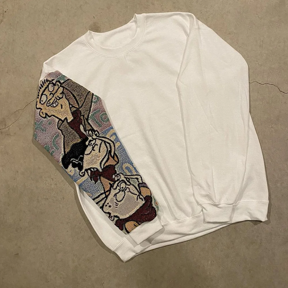 Personalized sleeve stitching crew neck sweatshirt