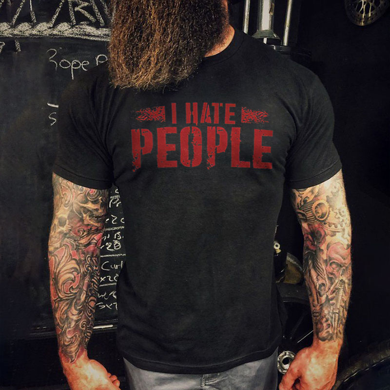 Livereid I Hate People Print Men's T-shirt - Livereid