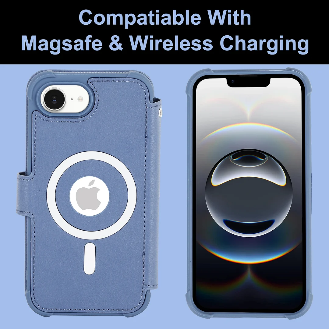 VANAVAGY Compatible for iPhone 16e Wallet Case for Magsafe Wireless Charging