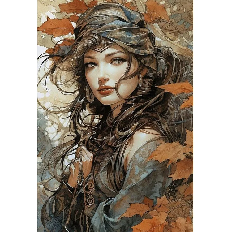 Watercolor Woman 40*50CM(Canvas) Full Round Drill Diamond Painting gbfke