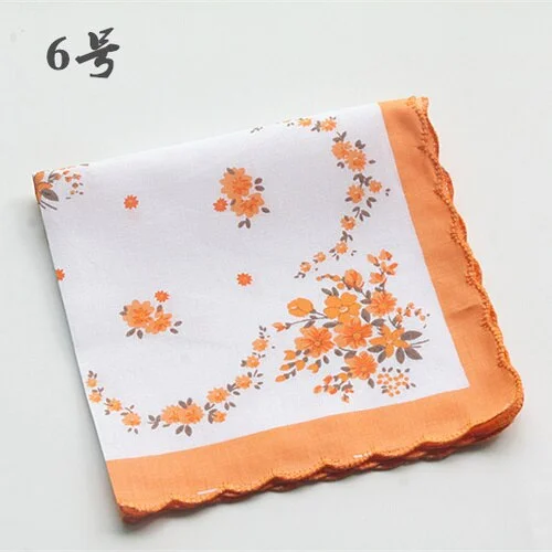 Handkerchiefs Women Soft Floral Printing Cotton Elegant Classic Pockets Square Handkerchief Womens National Style Simple Trendy