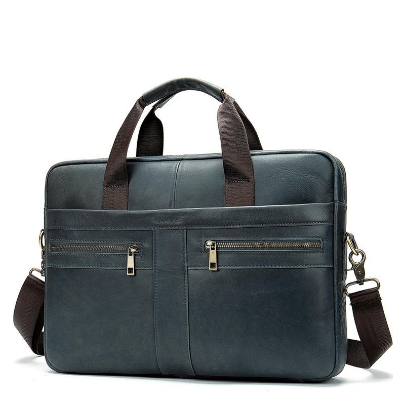 Mens Business Briefcase Vintage Leather Shoulder Bag