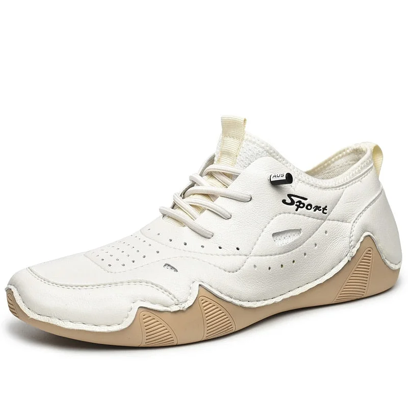 Nine o'clock Men's Genuine Leather Sneakers Pig Skin Breathable Male 4cm Internal Increase Footwear Autumn Casual Lace-up Shoes