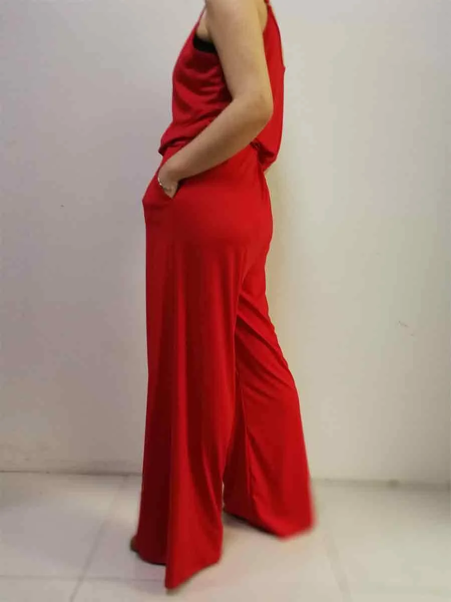 Round Neck Strap Solid Color Cozy Jumpsuits