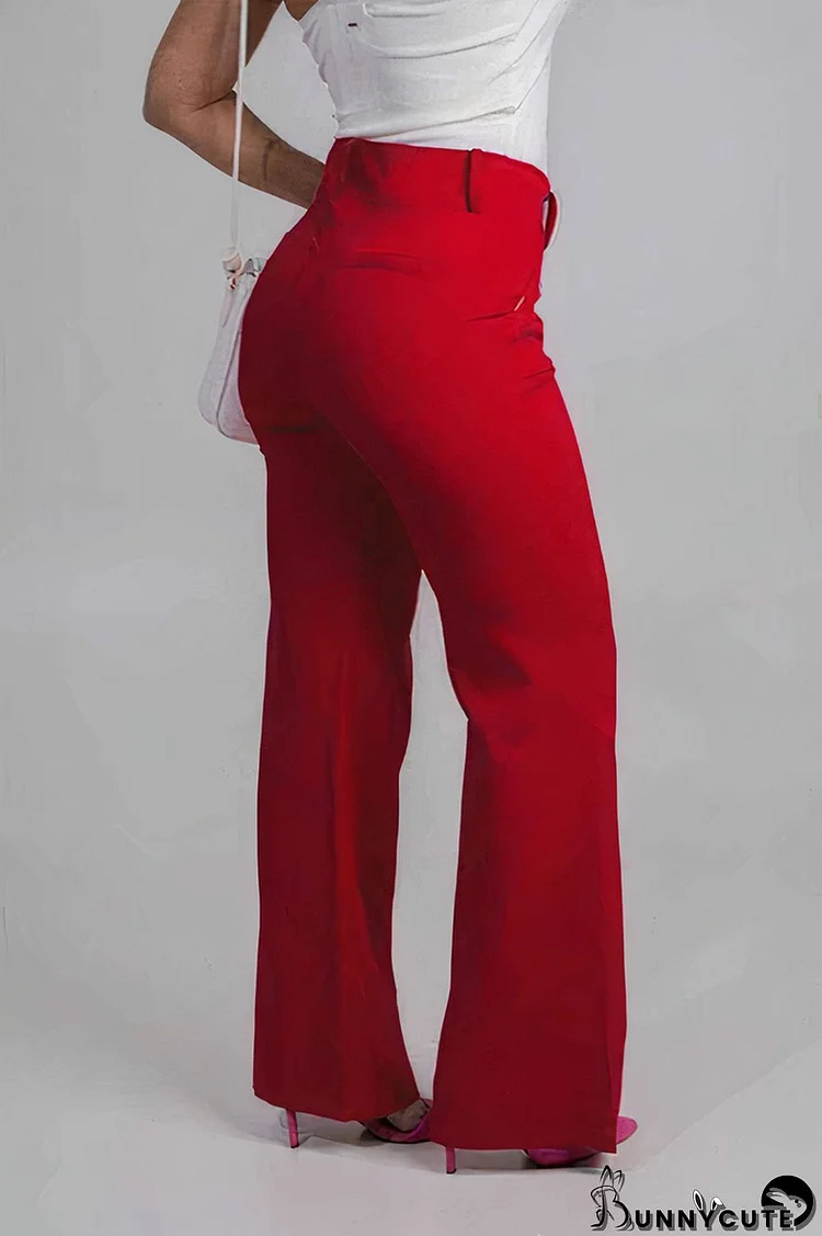 High Waist Pocket Wide Leg Jeans