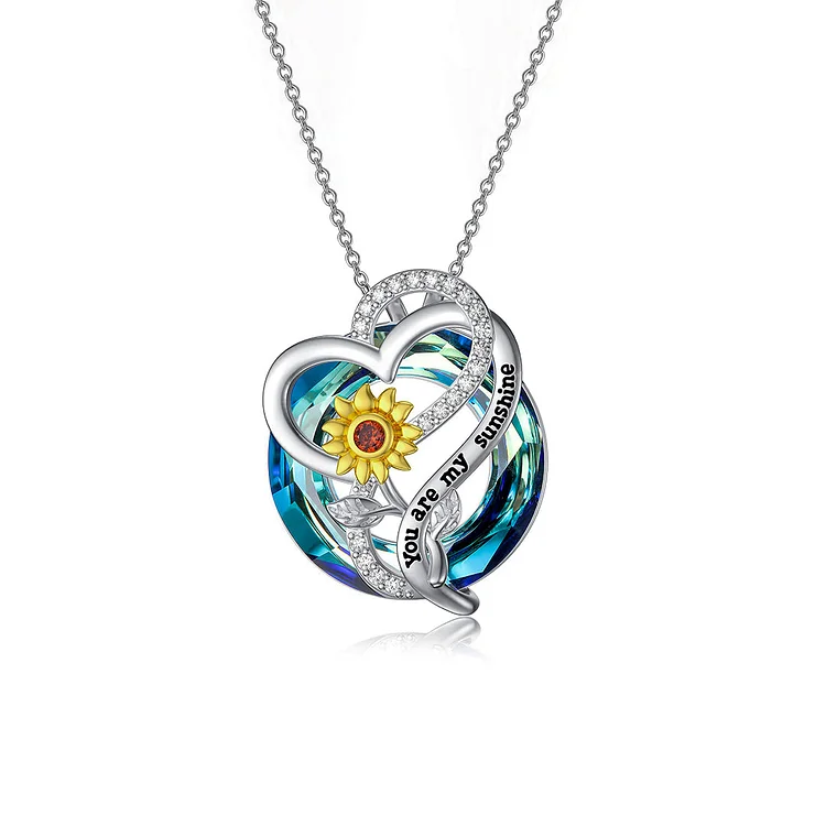 For Daughter - S925 You are My Sunshine Radiating Brightness and Warmth into My Life Crystal Necklace