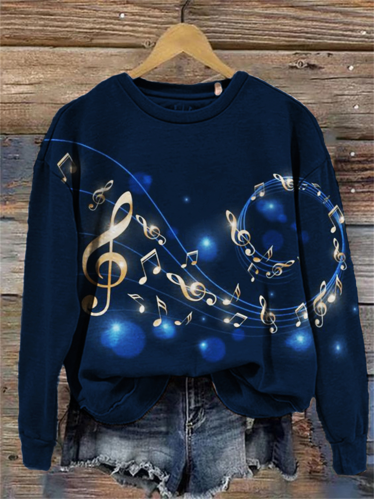 Glitter Music Notes Art Vintage Sweatshirt wearshes