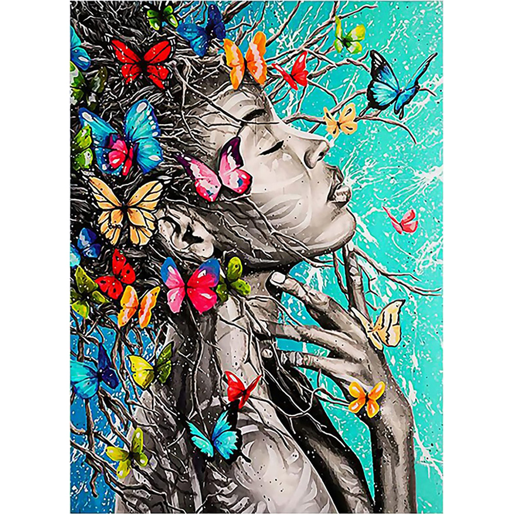 

(Multi-Size) Butterfly Woman - Round/Square Drill Diamond Painting 30*40CM/40*50CM, Round diamond 30*40cm, 501 Original