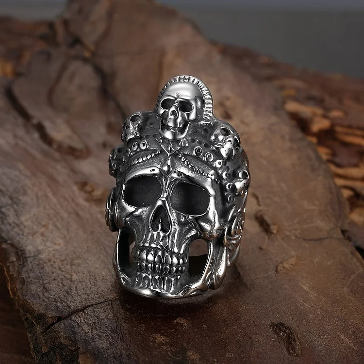 Ghost Army Men's Skull Head Ring