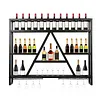[US Local Warehouse] A-Line Bar Stand Wall Mounted Wine Rack Metal Bottle&Glass Holder Display Shelf