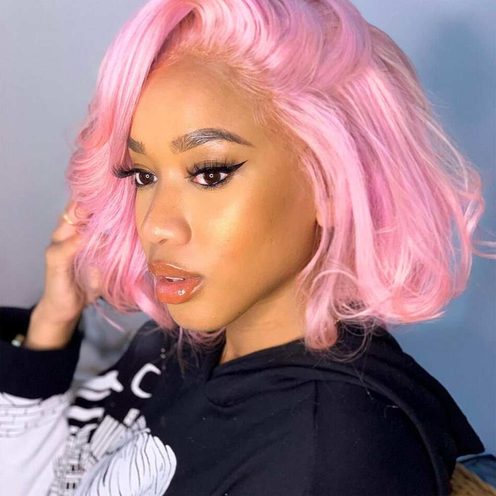 Pink short lace wigs for women US Mall Lifes