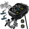 Motorcycle TPMS Tire Pressure Temperature Monitoring Alarm System with 2 Sensors
