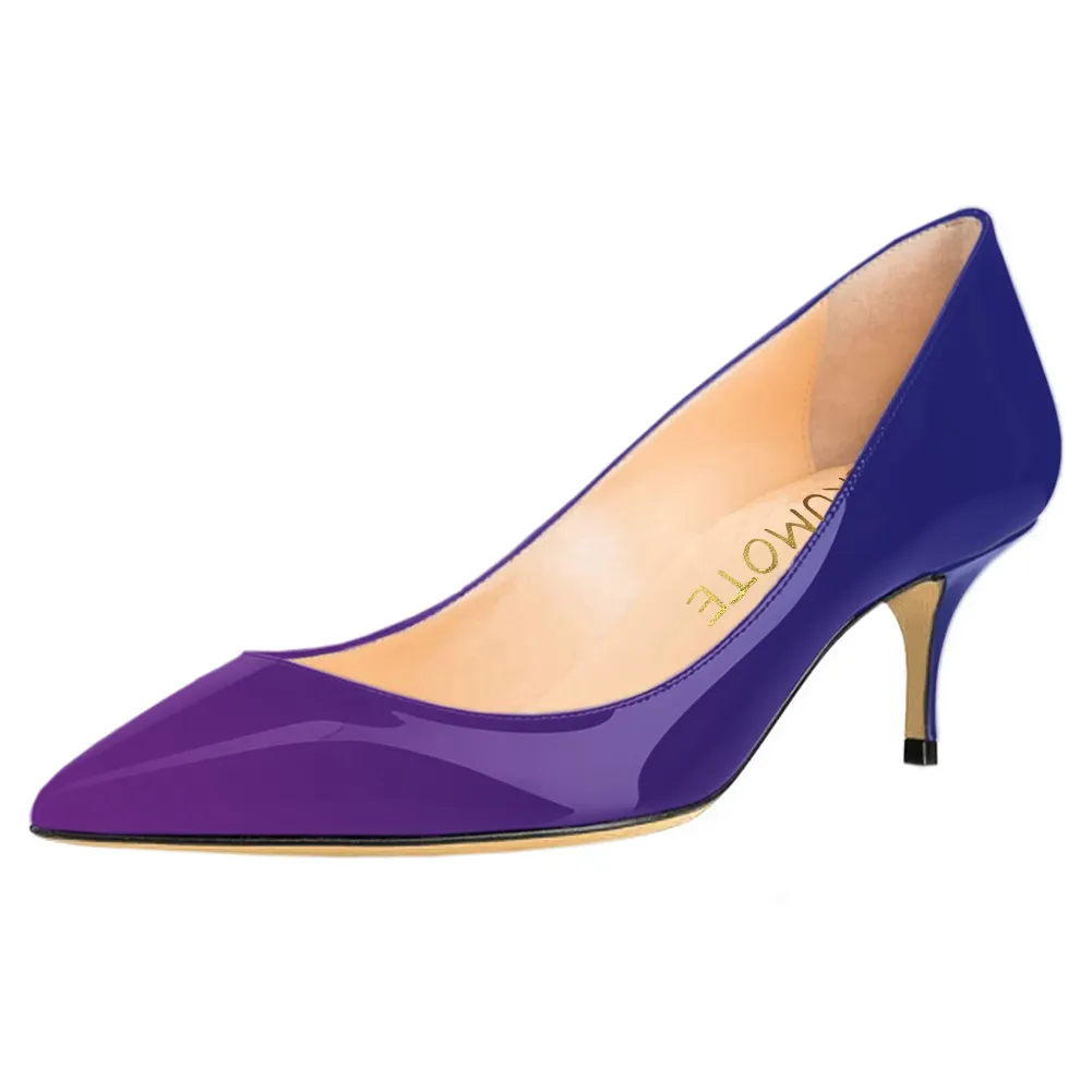 2.36" Kitten Heels Gradient Color Summer Daily Pumps-vocosishoes